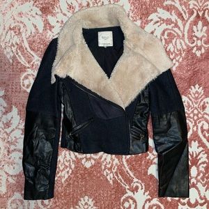 Zara fur moto jacket